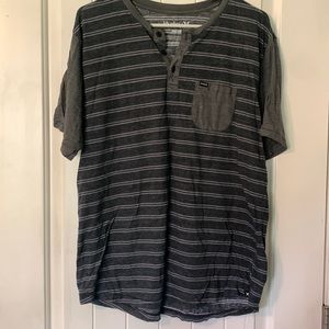EUC Hurley stripped pocket Henley - size XL